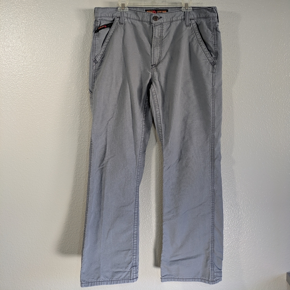 Ariat FR Low-rise M4 Relaxed Workhorse Boot Cut Pant, Gray, 38 x 32